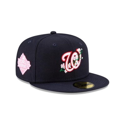 Red Washington Nationals Hat - New Era MLB Side Patch Bloom 59FIFTY Fitted Caps USA9567281